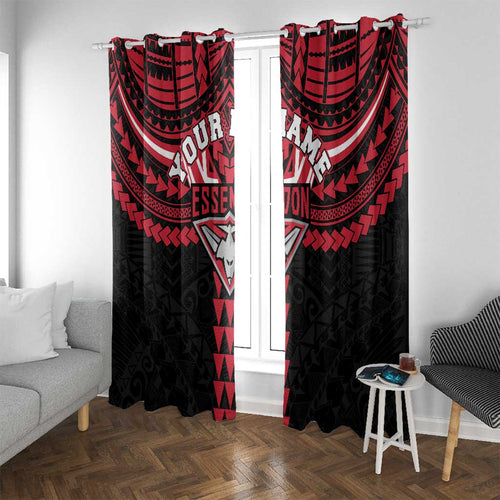Personalized Essendon Bombers Window Curtain Polynesian Tribal Pattern Heritage Football