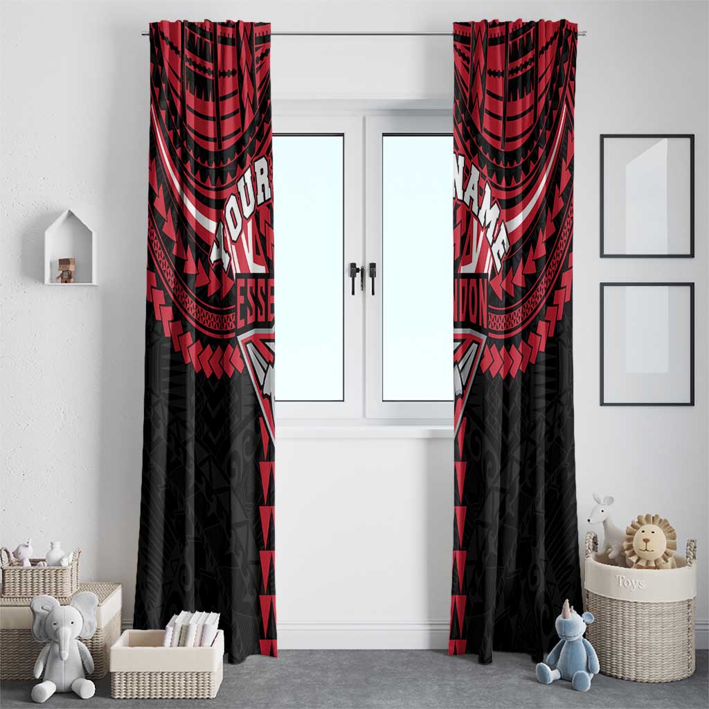 Personalized Essendon Bombers Window Curtain Polynesian Tribal Pattern Heritage Football