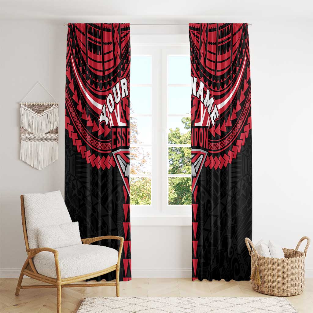 Personalized Essendon Bombers Window Curtain Polynesian Tribal Pattern Heritage Football