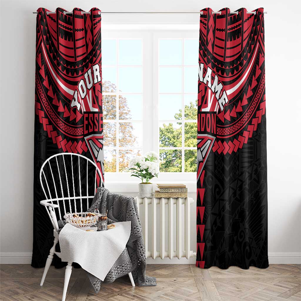 Personalized Essendon Bombers Window Curtain Polynesian Tribal Pattern Heritage Football