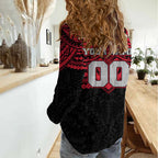 Personalized Essendon Bombers Women Casual Shirt Polynesian Tribal Pattern Heritage Football