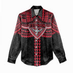 Personalized Essendon Bombers Women Casual Shirt Polynesian Tribal Pattern Heritage Football