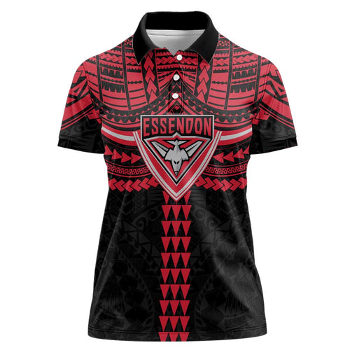 Personalized Essendon Bombers Women Polo Shirt Polynesian Tribal Pattern Heritage Football
