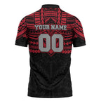 Personalized Essendon Bombers Zipper Polo Shirt Polynesian Tribal Pattern Heritage Football