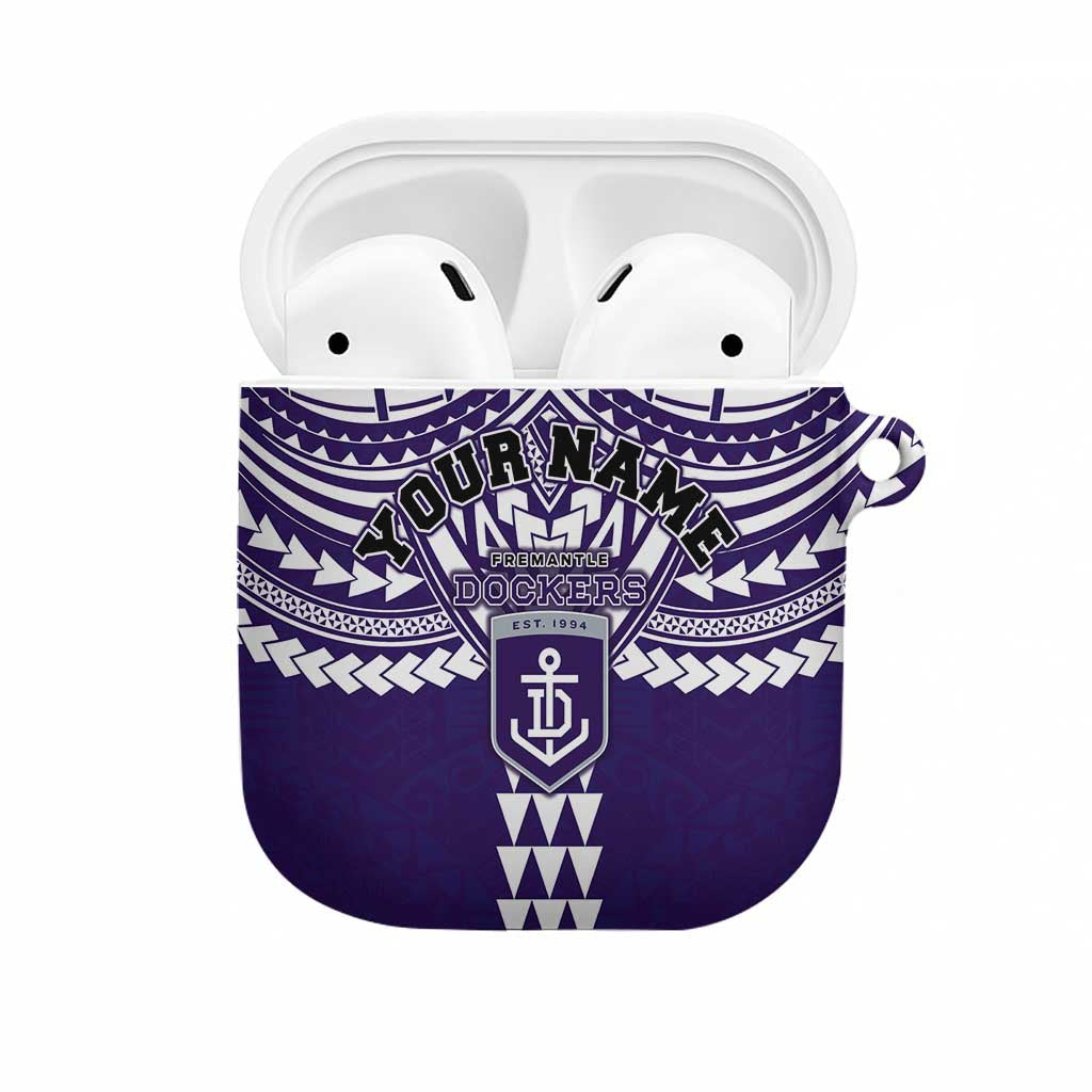 Personalized Fremantle Dockers AirPods Case Polynesian Tribal Pattern Heritage Football
