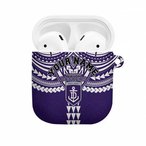 Personalized Fremantle Dockers AirPods Case Polynesian Tribal Pattern Heritage Football