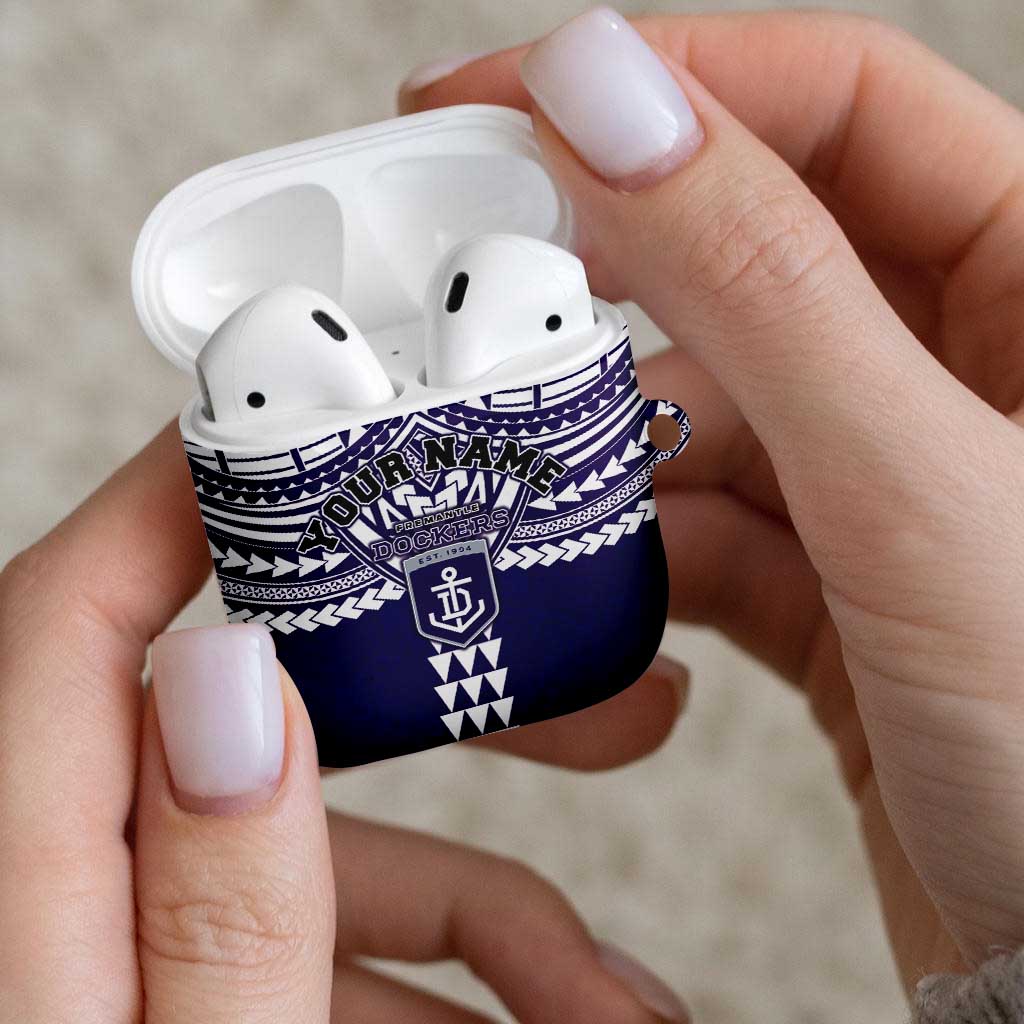 Personalized Fremantle Dockers AirPods Case Polynesian Tribal Pattern Heritage Football