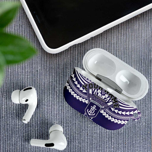 Personalized Fremantle Dockers AirPods Case Polynesian Tribal Pattern Heritage Football