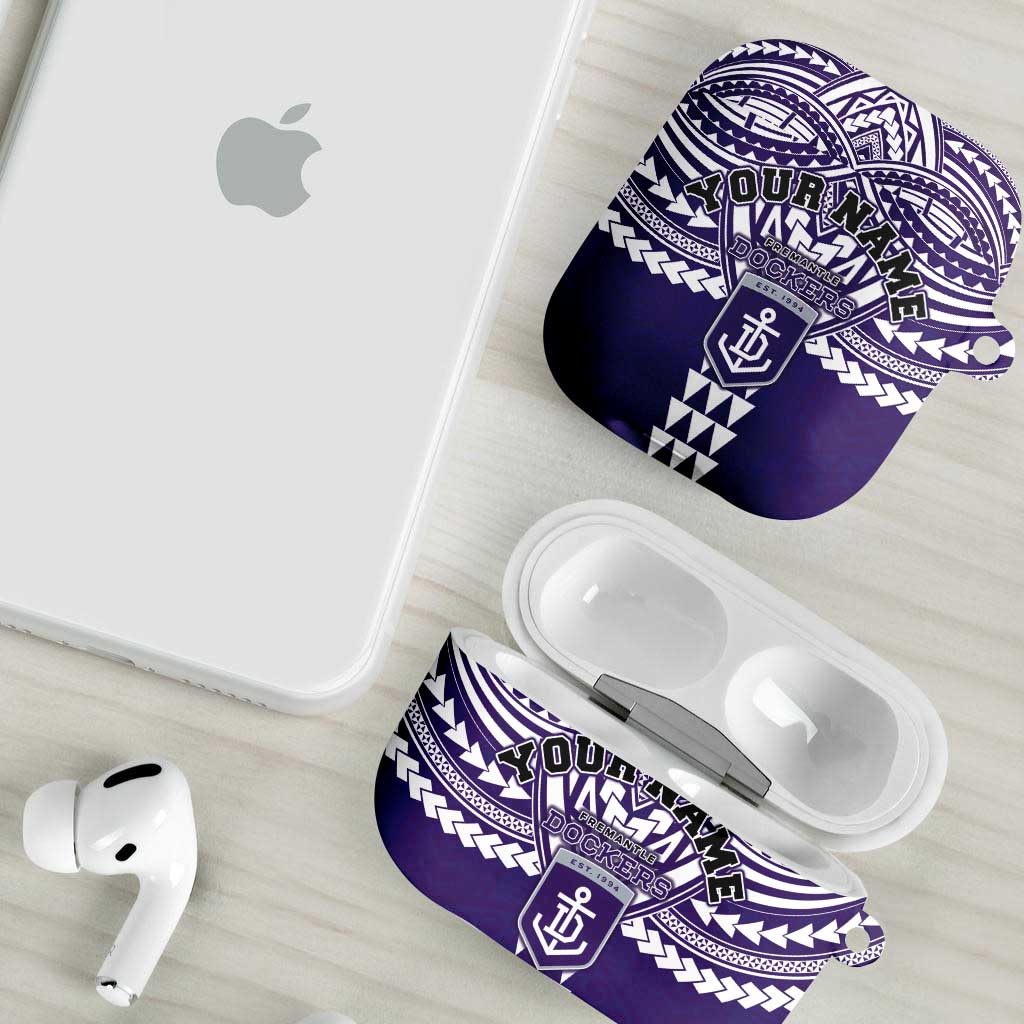 Personalized Fremantle Dockers AirPods Case Polynesian Tribal Pattern Heritage Football