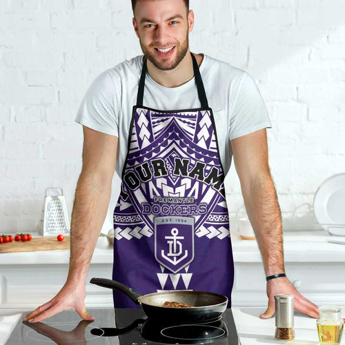 Personalized Fremantle Dockers Apron Polynesian Tribal Pattern Heritage Football
