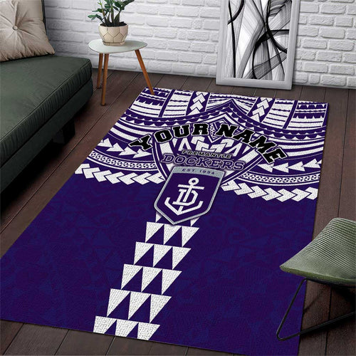 Personalized Fremantle Dockers Area Rug Polynesian Tribal Pattern Heritage Football