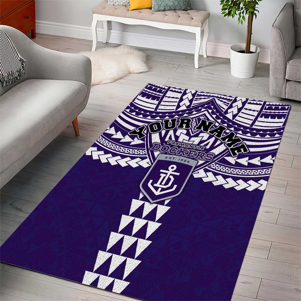 Personalized Fremantle Dockers Area Rug Polynesian Tribal Pattern Heritage Football