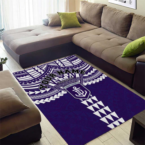 Personalized Fremantle Dockers Area Rug Polynesian Tribal Pattern Heritage Football