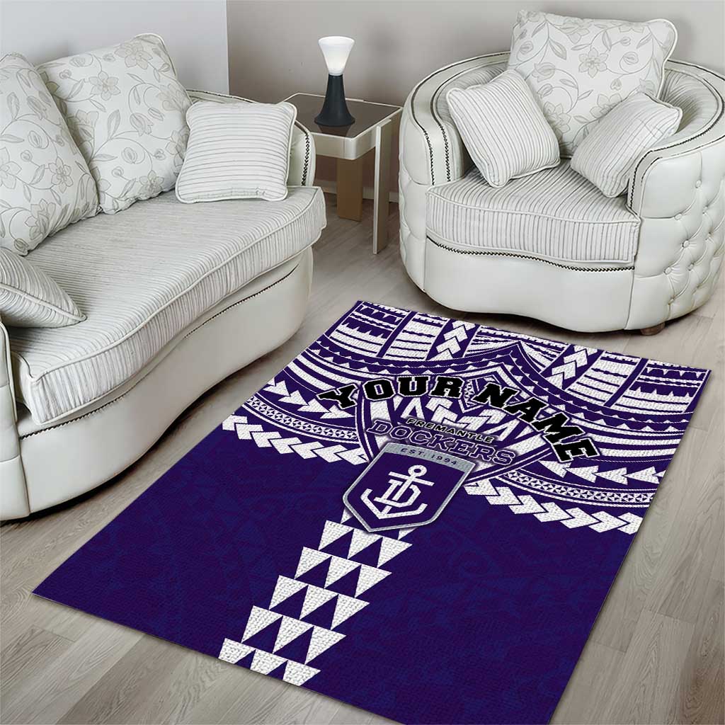 Personalized Fremantle Dockers Area Rug Polynesian Tribal Pattern Heritage Football