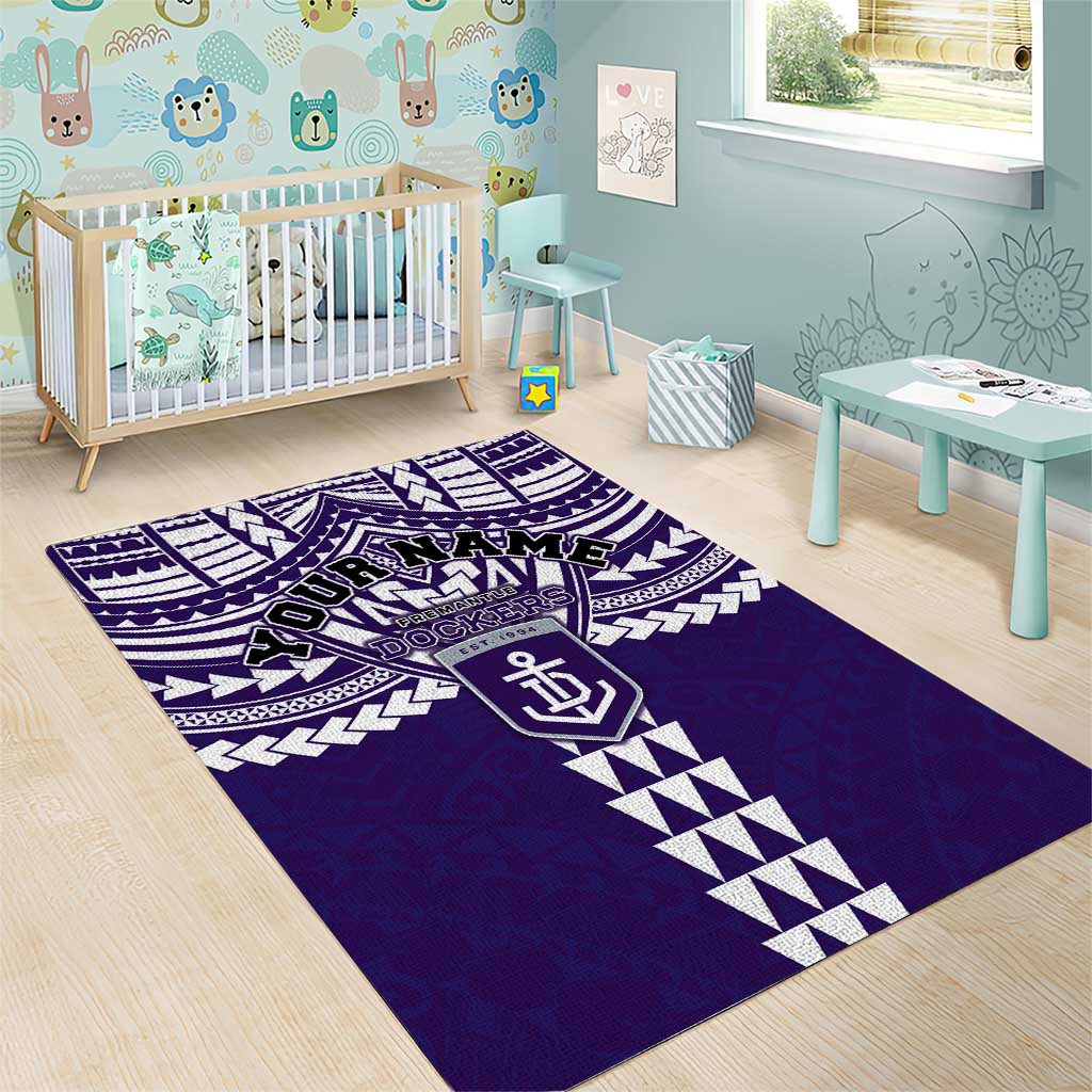 Personalized Fremantle Dockers Area Rug Polynesian Tribal Pattern Heritage Football