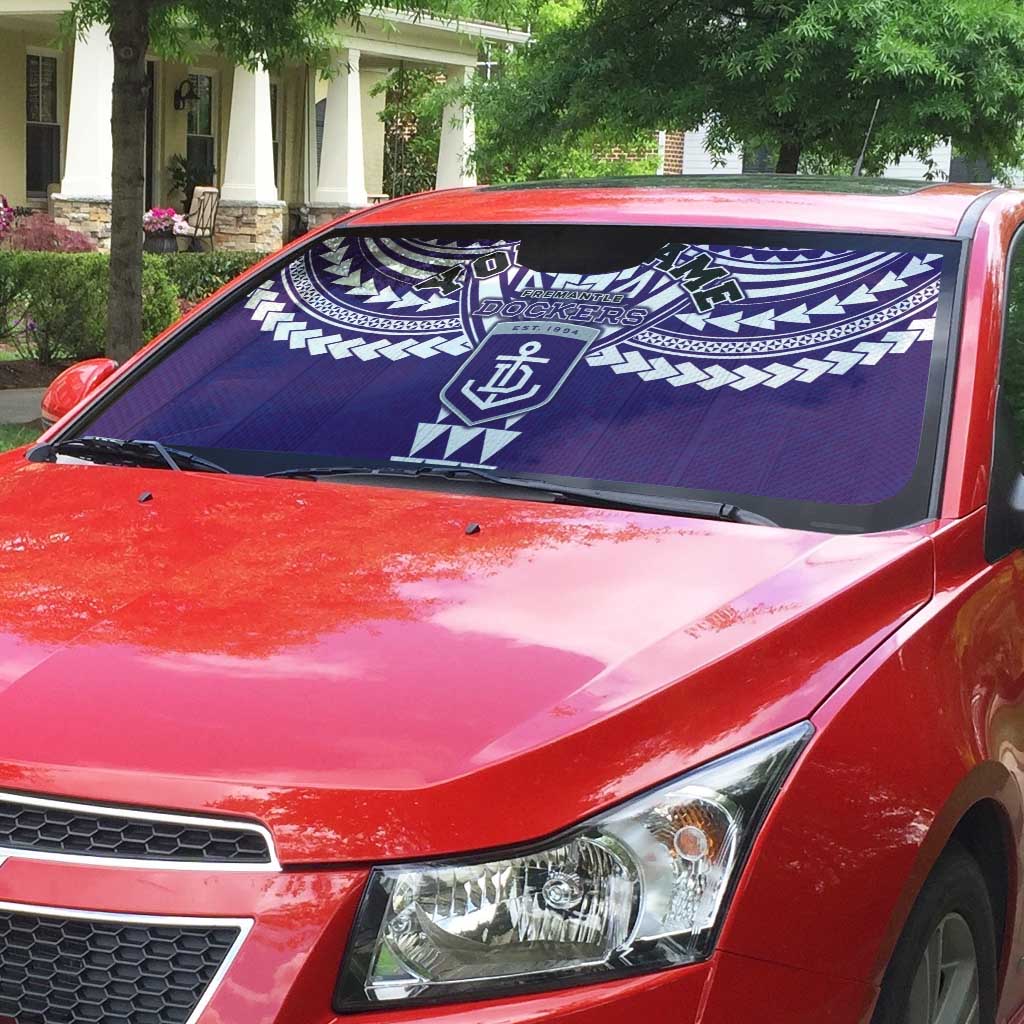 Personalized Fremantle Dockers Auto Sun Shade Polynesian Tribal Pattern Heritage Football