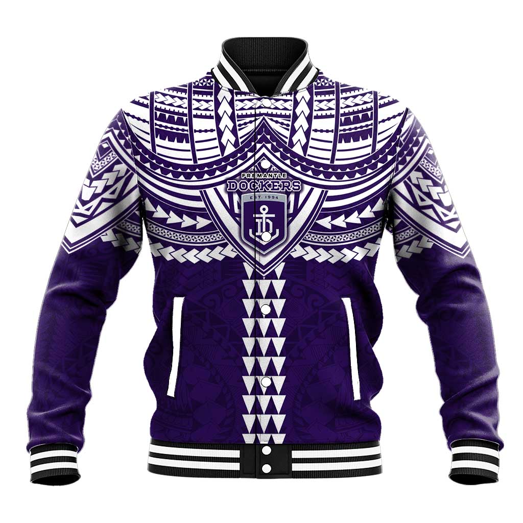 Personalized Fremantle Dockers Baseball Jacket Polynesian Tribal Pattern Heritage Football