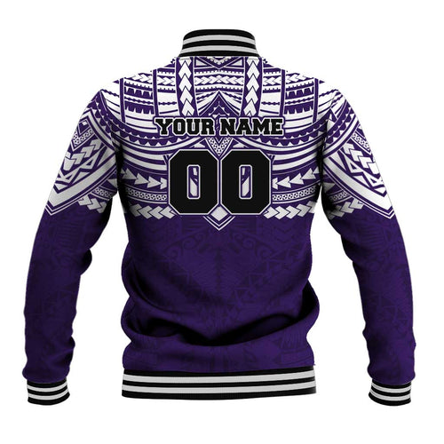 Personalized Fremantle Dockers Baseball Jacket Polynesian Tribal Pattern Heritage Football