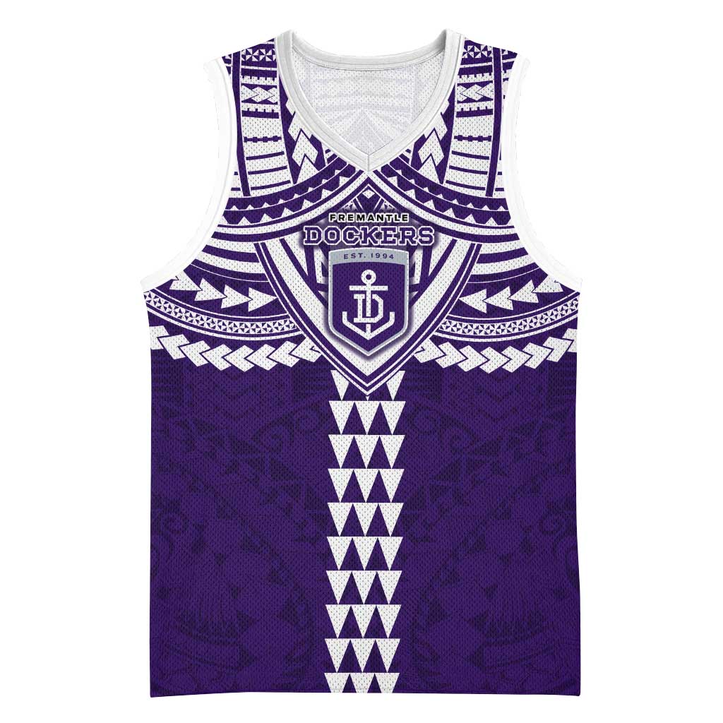 Personalized Fremantle Dockers Basketball Jersey Polynesian Tribal Pattern Heritage Football