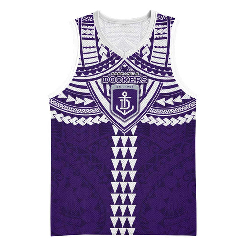 Personalized Fremantle Dockers Basketball Jersey Polynesian Tribal Pattern Heritage Football