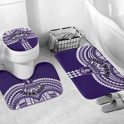 Personalized Fremantle Dockers Bathroom Set Polynesian Tribal Pattern Heritage Football
