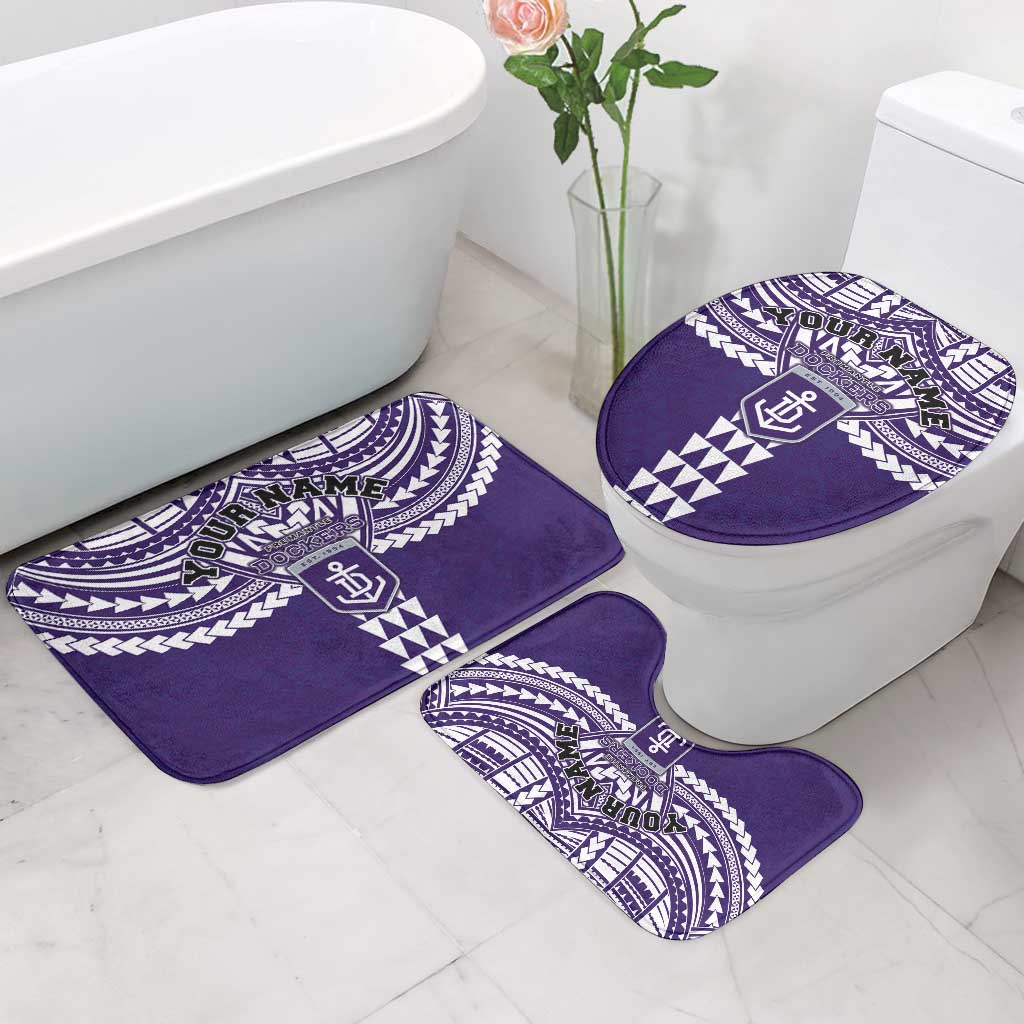 Personalized Fremantle Dockers Bathroom Set Polynesian Tribal Pattern Heritage Football