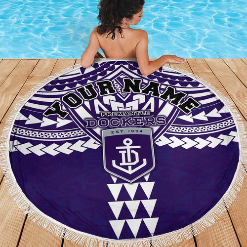 Personalized Fremantle Dockers Beach Blanket Polynesian Tribal Pattern Heritage Football