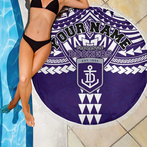 Personalized Fremantle Dockers Beach Blanket Polynesian Tribal Pattern Heritage Football