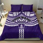 Personalized Fremantle Dockers Bedding Set Polynesian Tribal Pattern Heritage Football