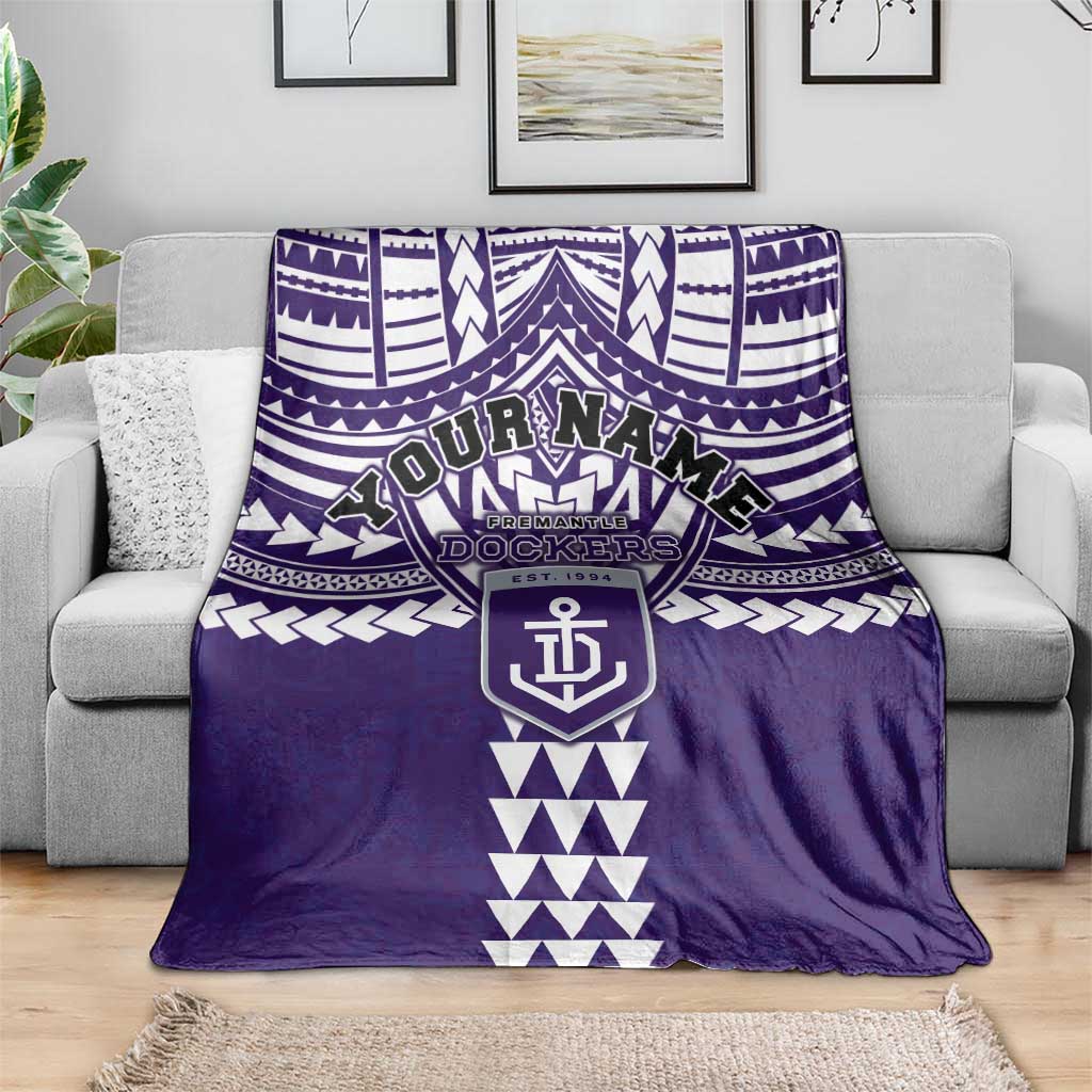 Personalized Fremantle Dockers Blanket Polynesian Tribal Pattern Heritage Football