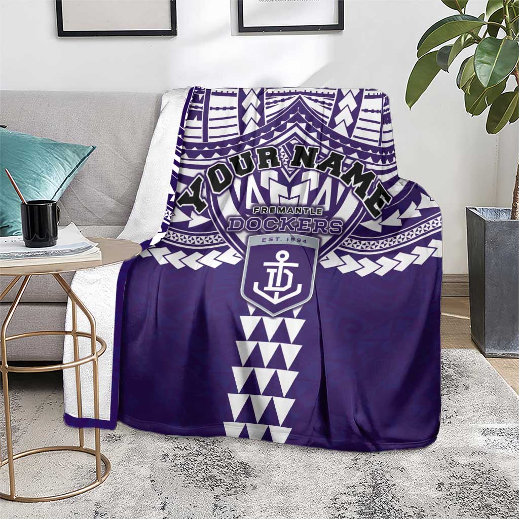 Personalized Fremantle Dockers Blanket Polynesian Tribal Pattern Heritage Football