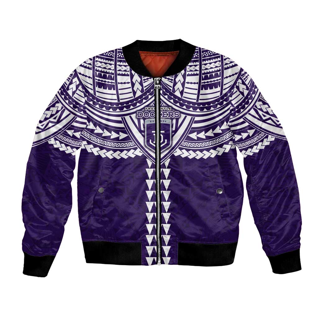 Personalized Fremantle Dockers Bomber Jacket Polynesian Tribal Pattern Heritage Football