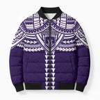 Personalized Fremantle Dockers Bomber Puffer Jacket Polynesian Tribal Pattern Heritage Football