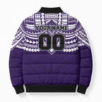 Personalized Fremantle Dockers Bomber Puffer Jacket Polynesian Tribal Pattern Heritage Football