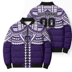 Personalized Fremantle Dockers Bomber Puffer Jacket Polynesian Tribal Pattern Heritage Football