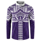 Personalized Fremantle Dockers Button Sweatshirt Polynesian Tribal Pattern Heritage Football