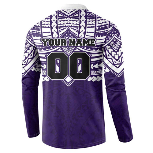 Personalized Fremantle Dockers Button Sweatshirt Polynesian Tribal Pattern Heritage Football