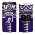 Personalized Fremantle Dockers 4 in 1 Can Cooler Tumbler Polynesian Tribal Pattern Heritage Football