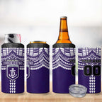 Personalized Fremantle Dockers 4 in 1 Can Cooler Tumbler Polynesian Tribal Pattern Heritage Football