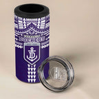 Personalized Fremantle Dockers 4 in 1 Can Cooler Tumbler Polynesian Tribal Pattern Heritage Football