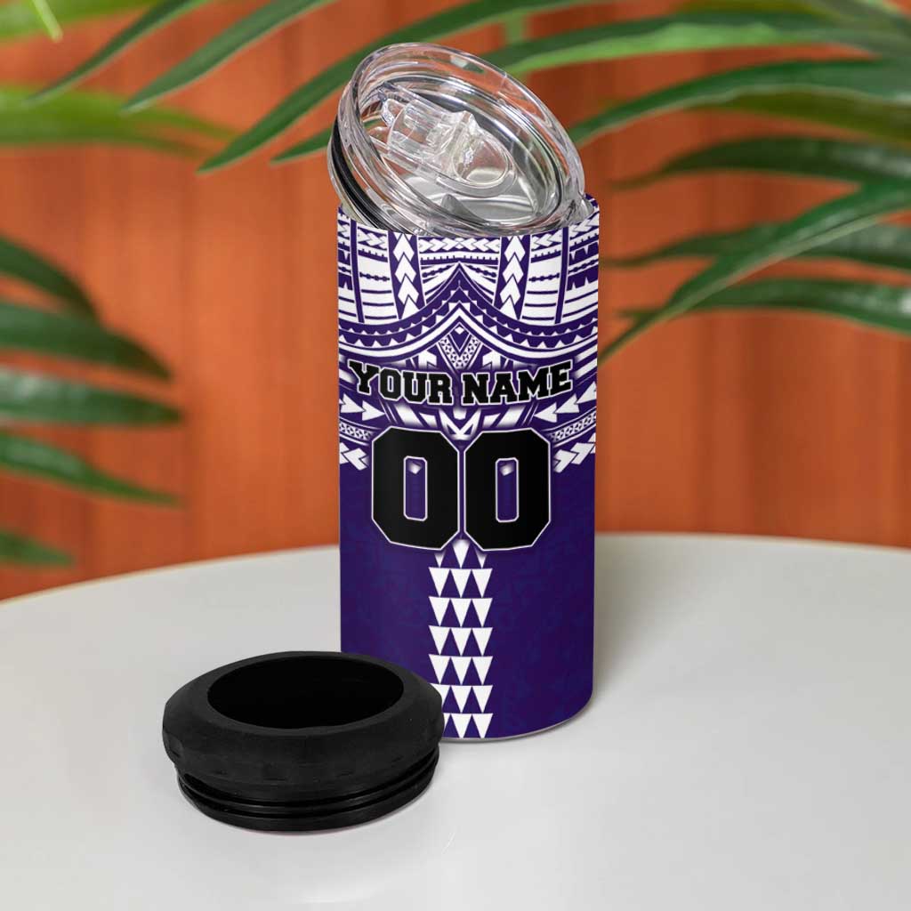 Personalized Fremantle Dockers 4 in 1 Can Cooler Tumbler Polynesian Tribal Pattern Heritage Football