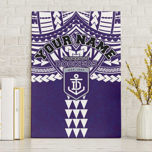 Personalized Fremantle Dockers Canvas Wall Art Polynesian Tribal Pattern Heritage Football