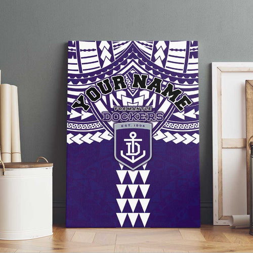 Personalized Fremantle Dockers Canvas Wall Art Polynesian Tribal Pattern Heritage Football