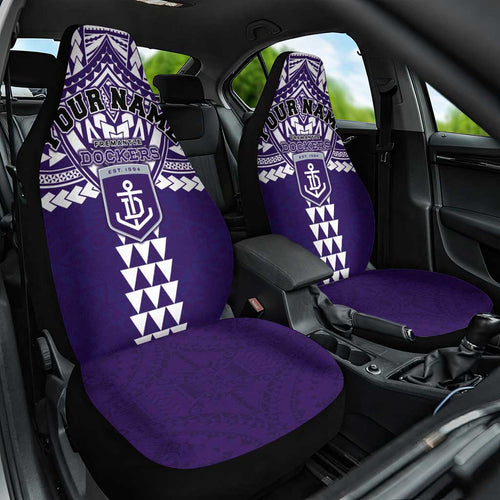Personalized Fremantle Dockers Car Seat Cover Polynesian Tribal Pattern Heritage Football