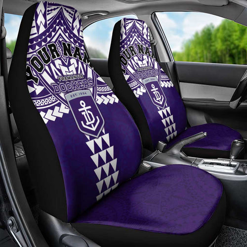 Personalized Fremantle Dockers Car Seat Cover Polynesian Tribal Pattern Heritage Football