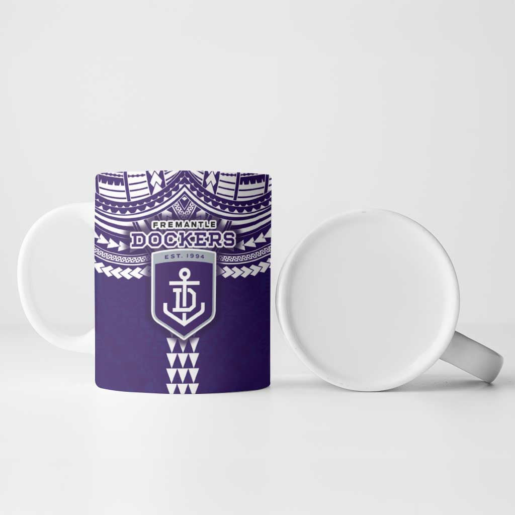Personalized Fremantle Dockers Ceramic Mug Polynesian Tribal Pattern Heritage Football