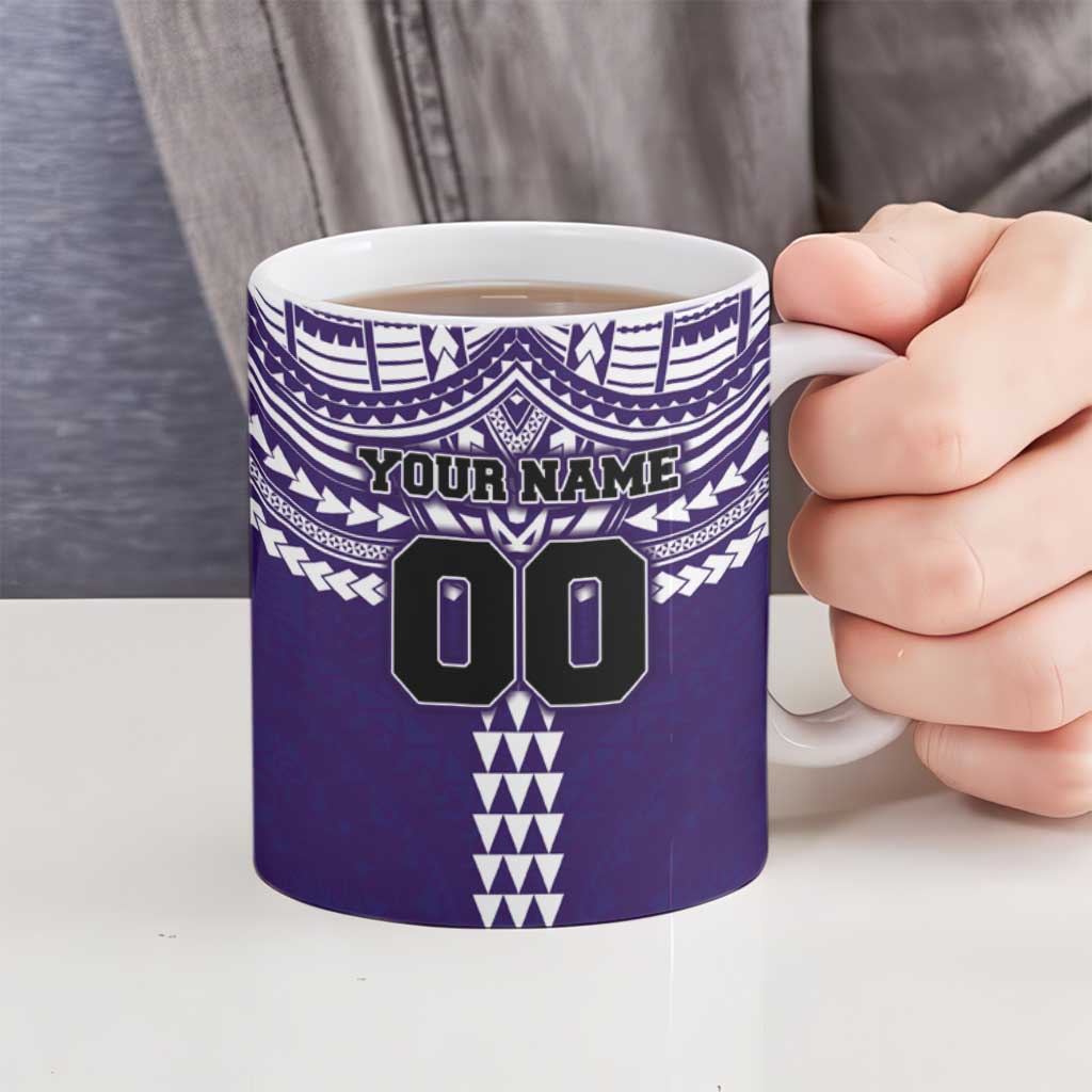 Personalized Fremantle Dockers Ceramic Mug Polynesian Tribal Pattern Heritage Football