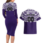 Personalized Fremantle Dockers Couples Matching Long Sleeve Bodycon Dress and Hawaiian Shirt Polynesian Tribal Pattern Heritage Football