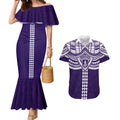 Personalized Fremantle Dockers Couples Matching Mermaid Dress and Hawaiian Shirt Polynesian Tribal Pattern Heritage Football
