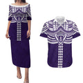 Personalized Fremantle Dockers Couples Matching Puletasi and Hawaiian Shirt Polynesian Tribal Pattern Heritage Football